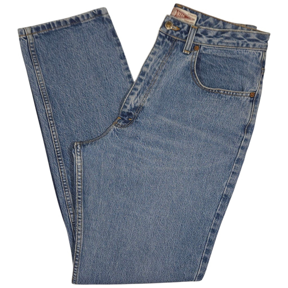 Vintage IKEDA Basic Authentic Straight-Leg Jeans Size 32 Light Wash